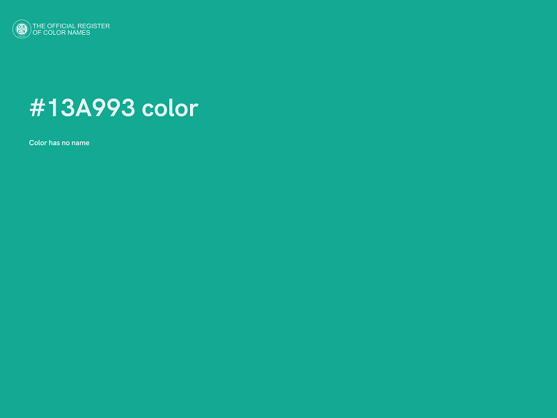 #13A993 color image