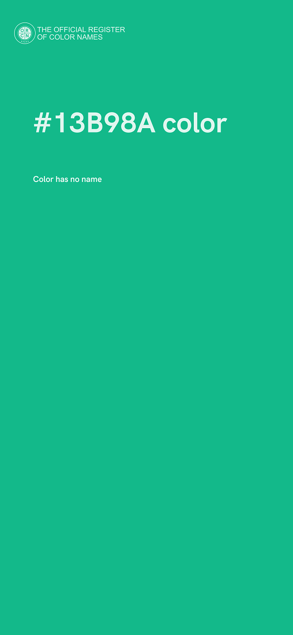 #13B98A color image