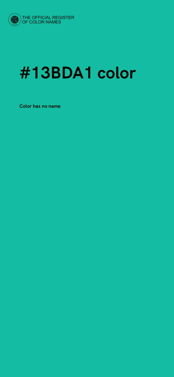 #13BDA1 color image