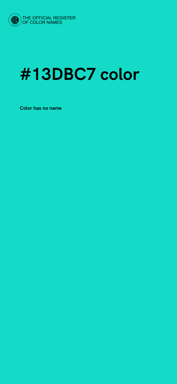 #13DBC7 color image