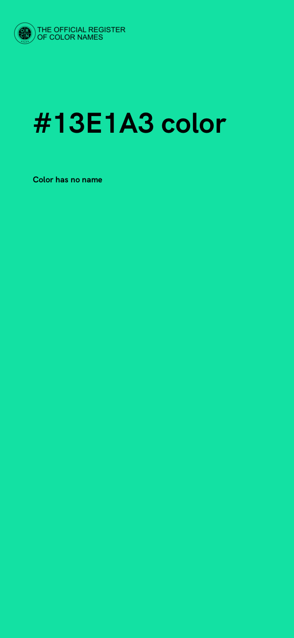 #13E1A3 color image