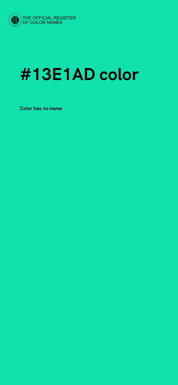 #13E1AD color image