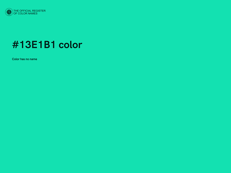 #13E1B1 color image