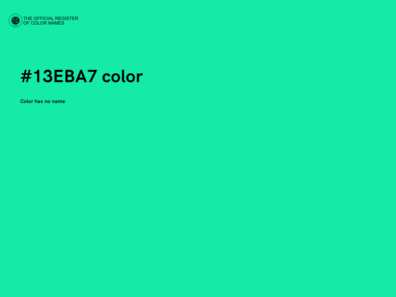 #13EBA7 color image