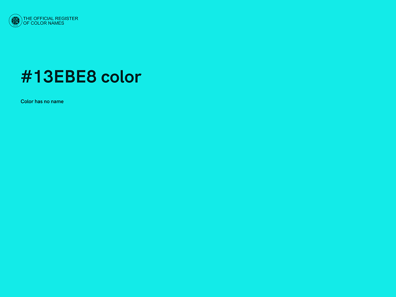 #13EBE8 color image