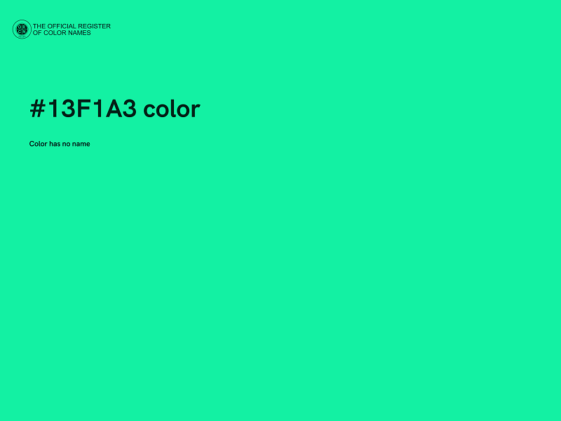 #13F1A3 color image