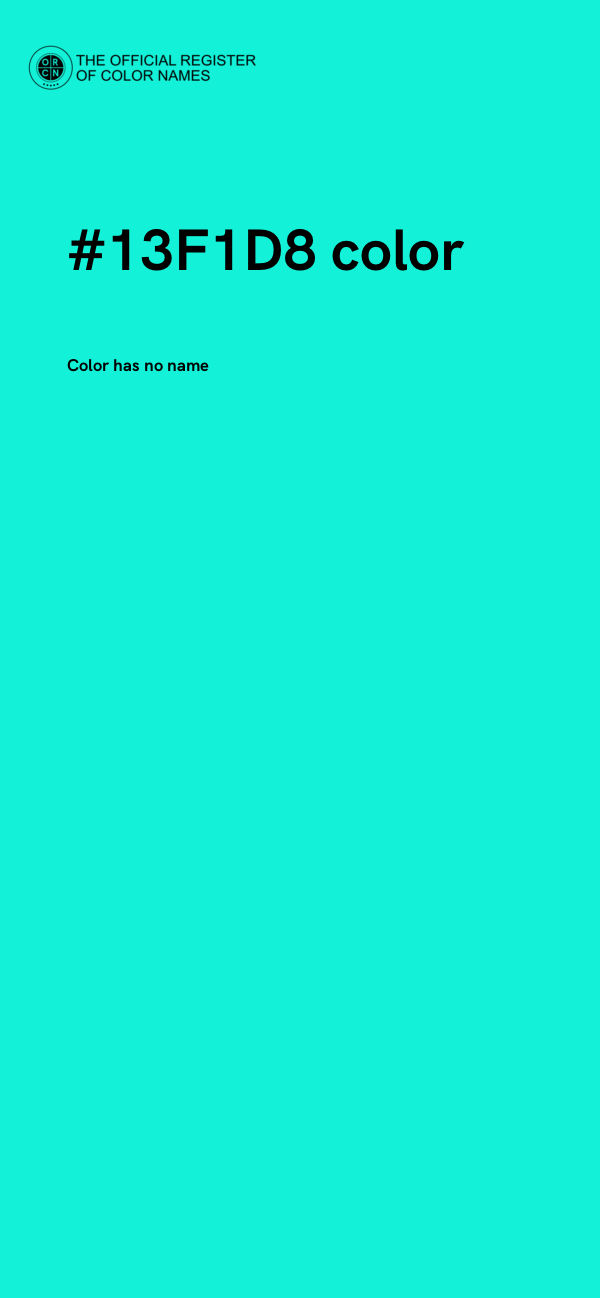 #13F1D8 color image