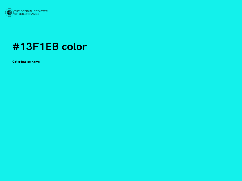 #13F1EB color image