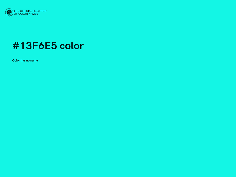 #13F6E5 color image