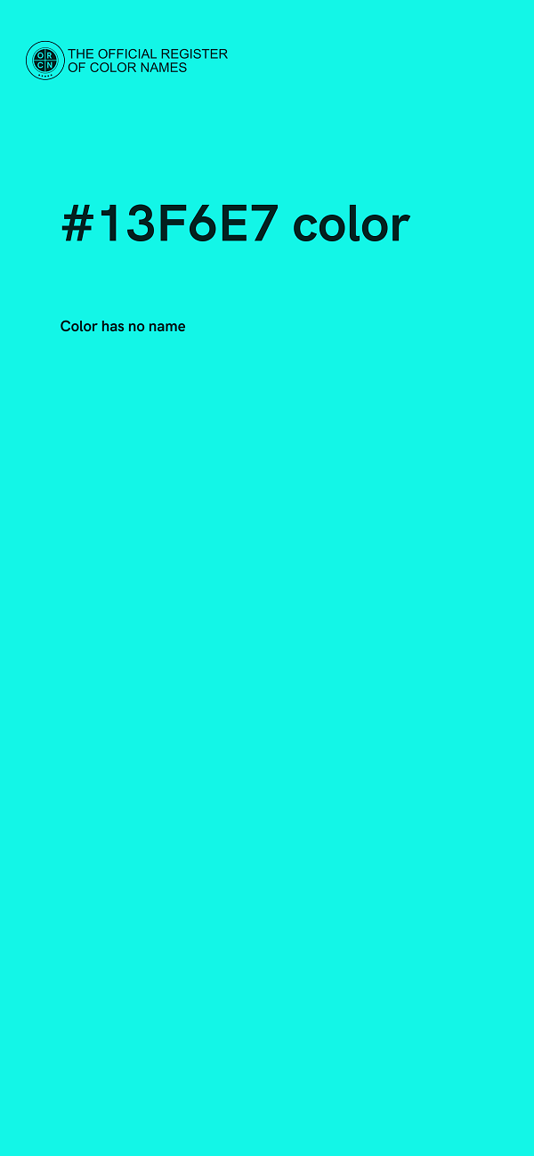 #13F6E7 color image