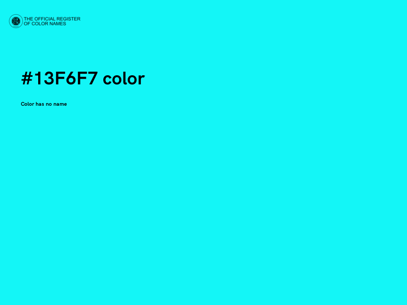 #13F6F7 color image