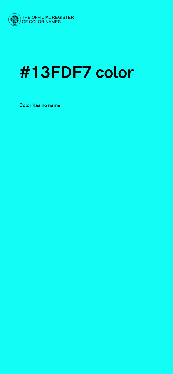 #13FDF7 color image
