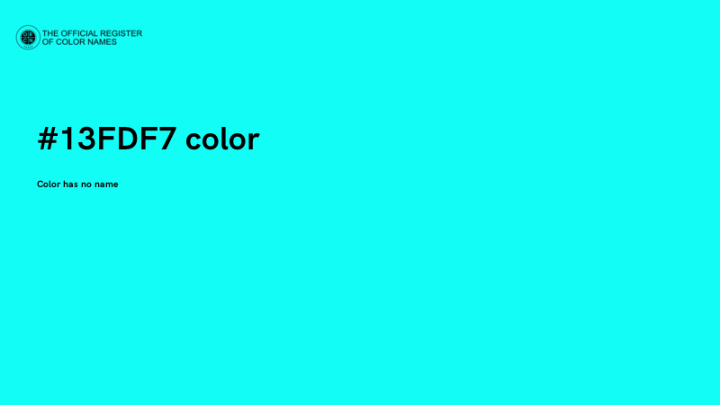 #13FDF7 color image