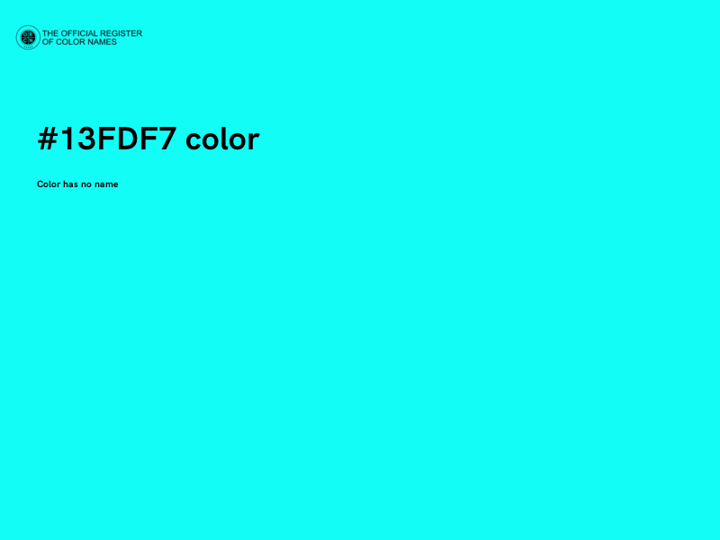 #13FDF7 color image