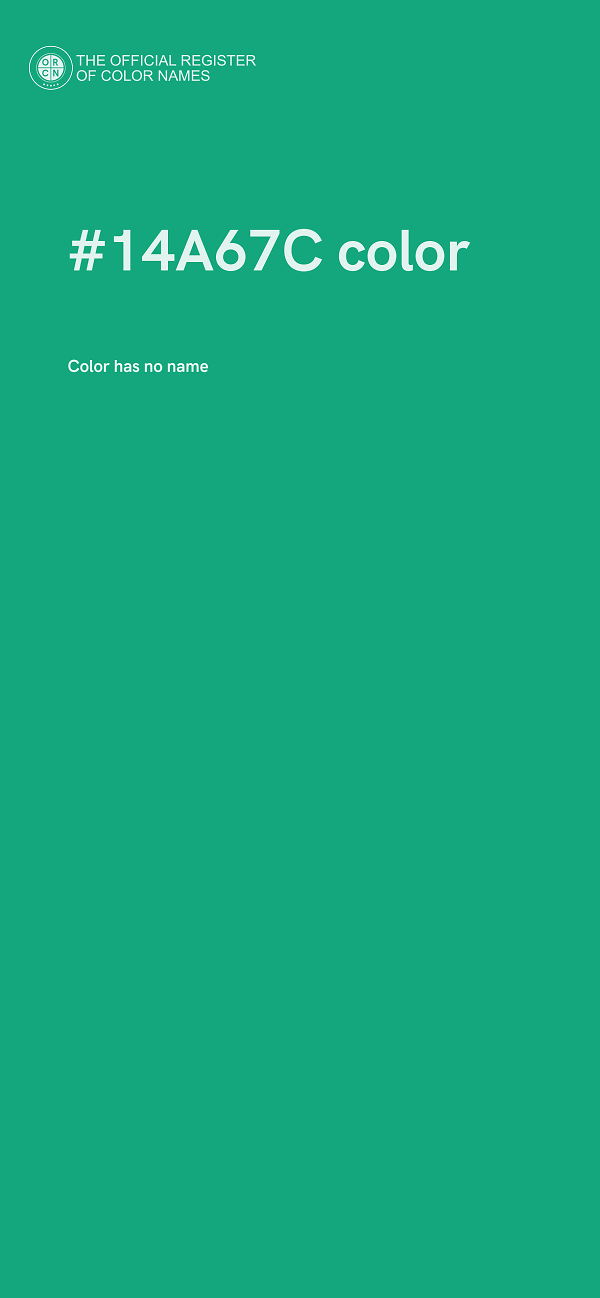 #14A67C color image
