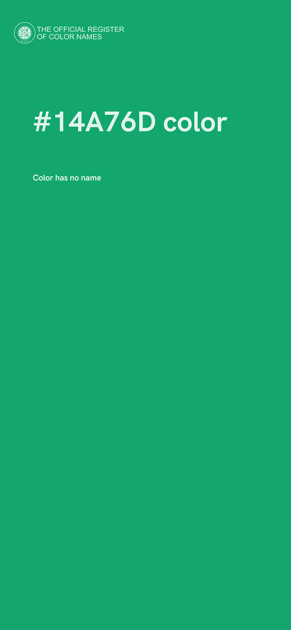 #14A76D color image