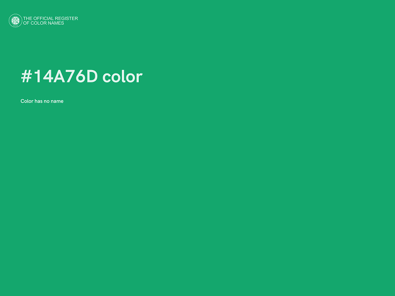 #14A76D color image