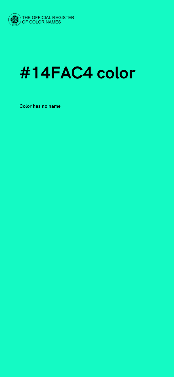 #14FAC4 color image