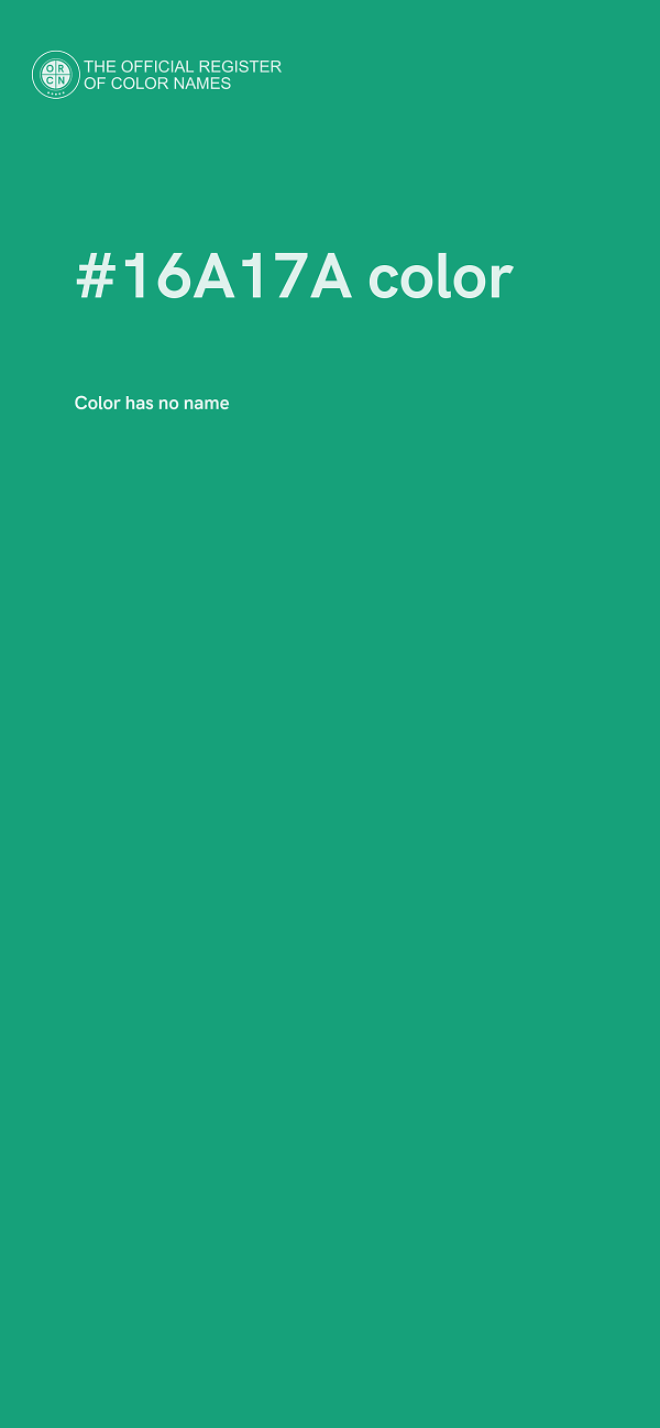 #16A17A color image