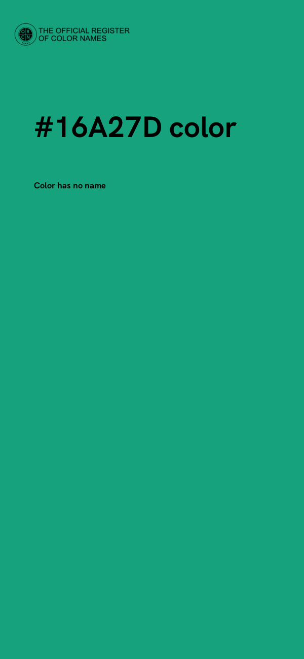 #16A27D color image