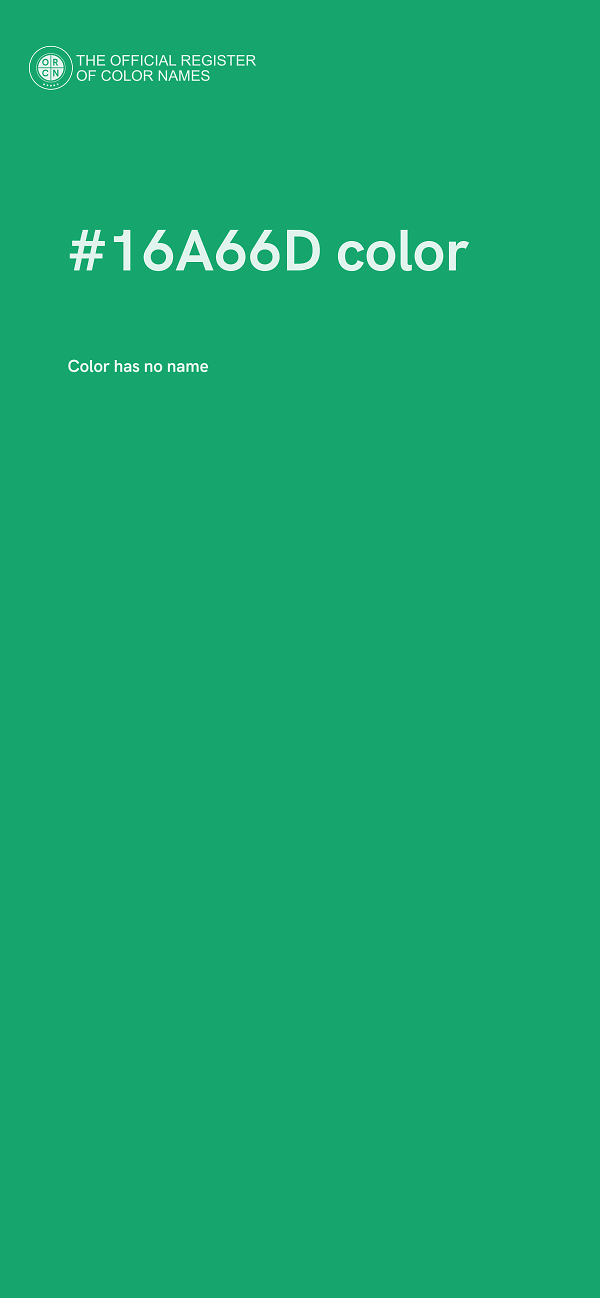 #16A66D color image