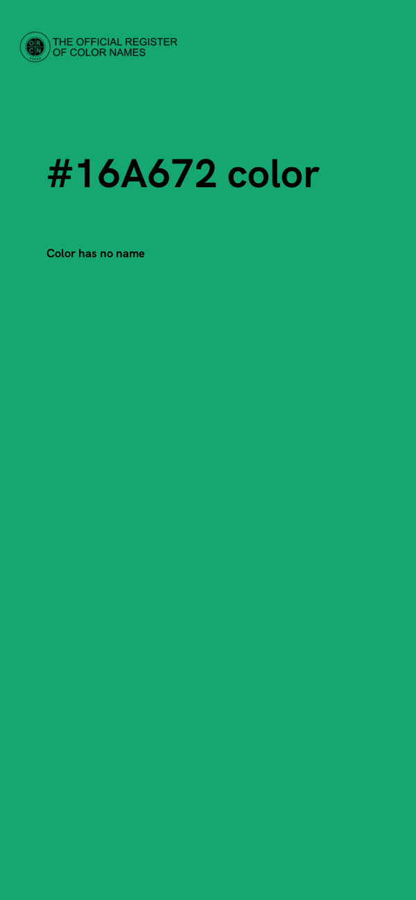 #16A672 color image