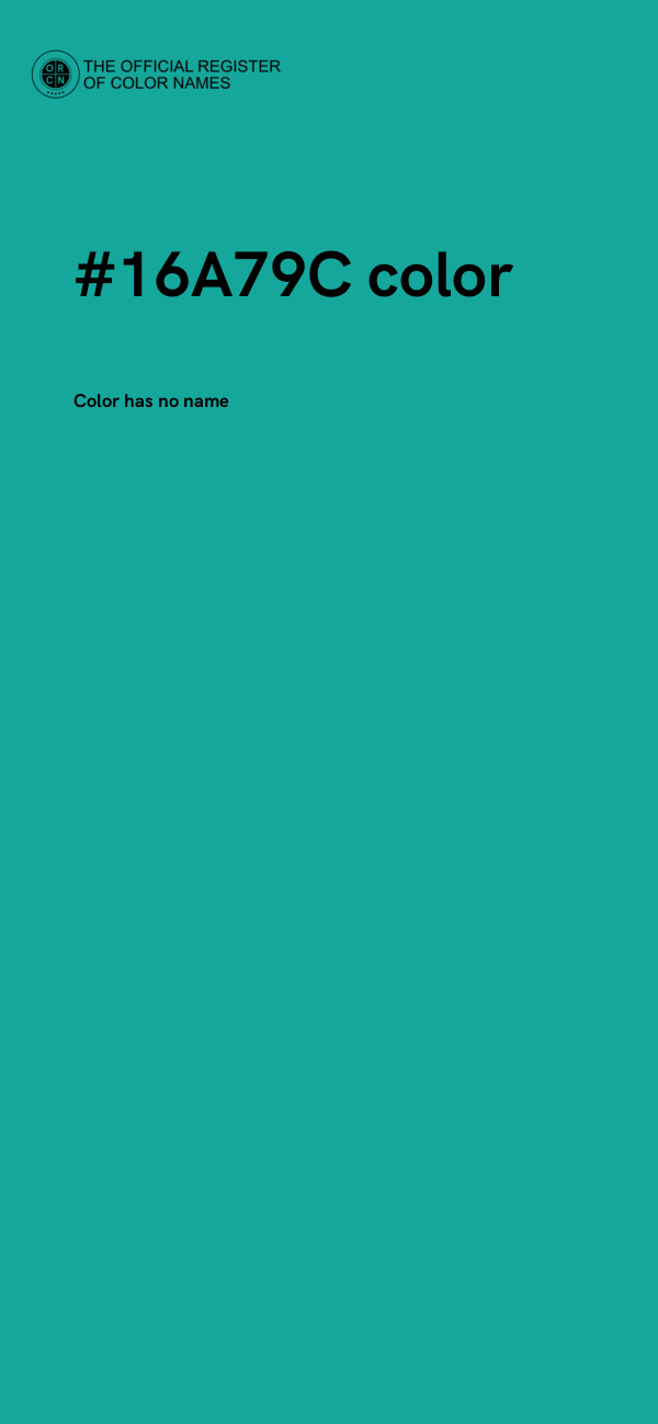 #16A79C color image