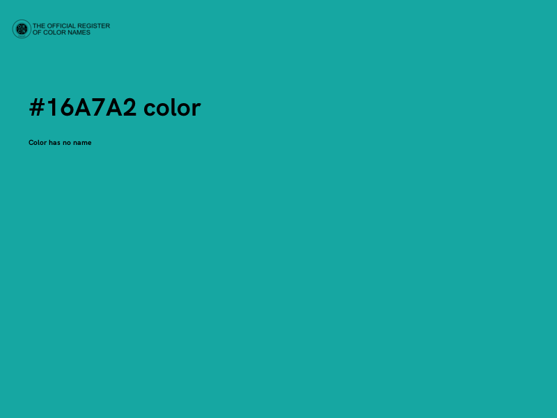 #16A7A2 color image