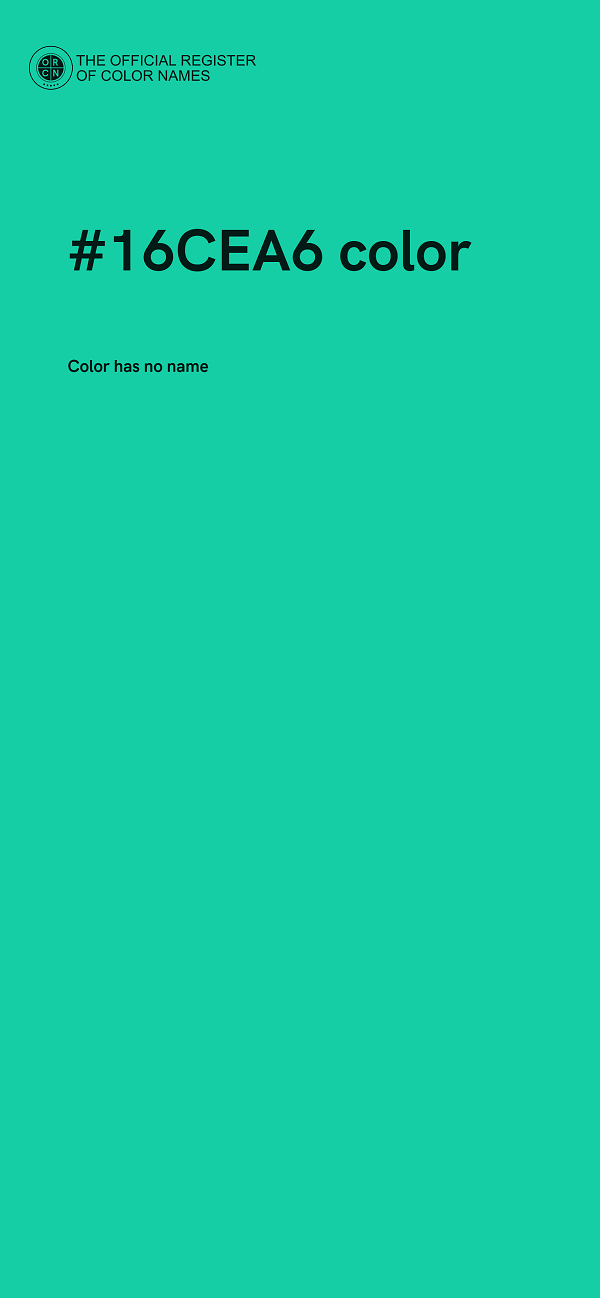 #16CEA6 color image