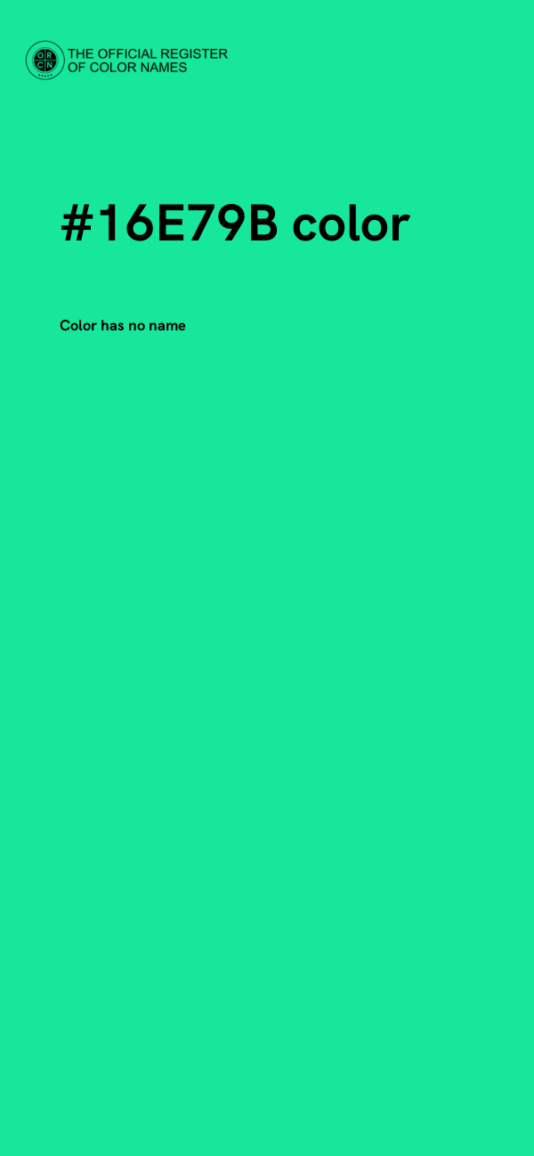 #16E79B color image
