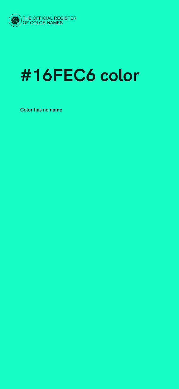 #16FEC6 color image