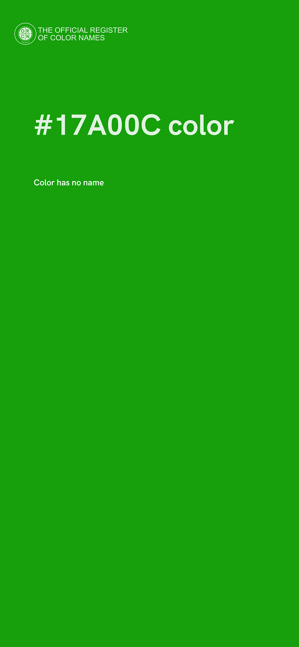 #17A00C color image