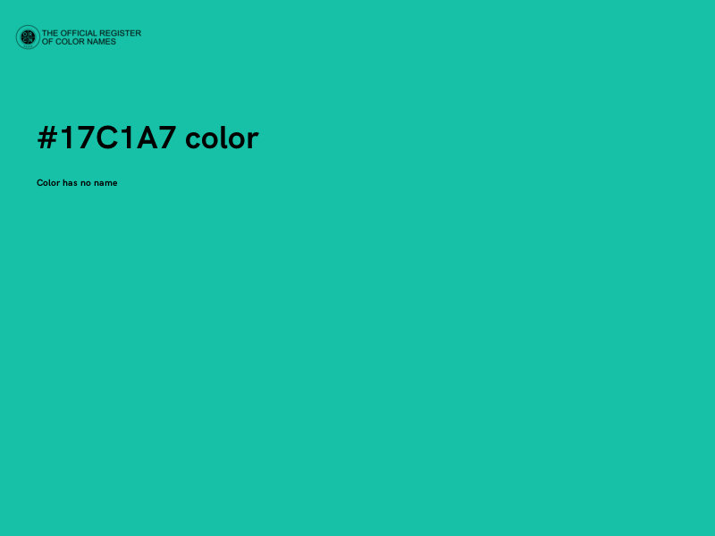 #17C1A7 color image