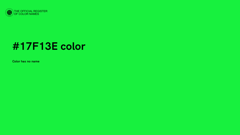 #17F13E color image