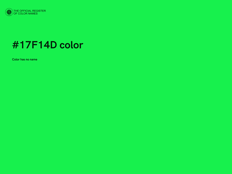 #17F14D color image