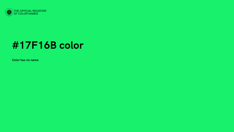 #17F16B color image