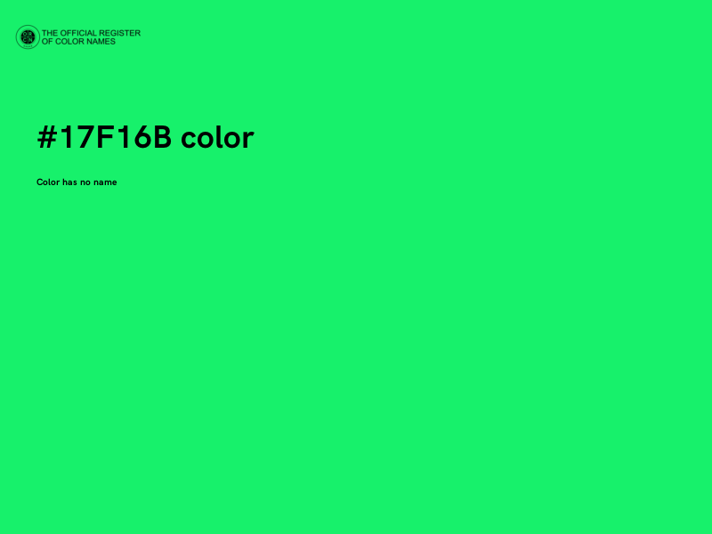 #17F16B color image