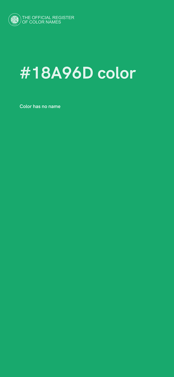 #18A96D color image