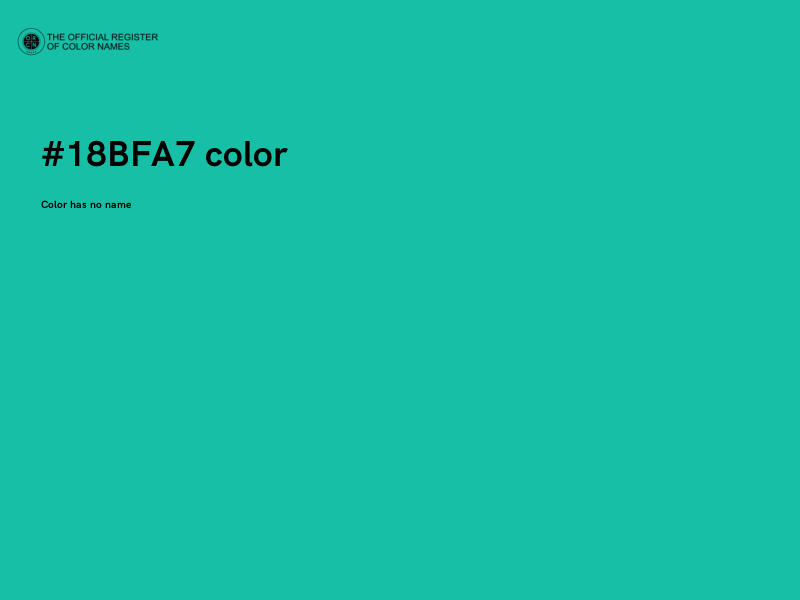 #18BFA7 color image