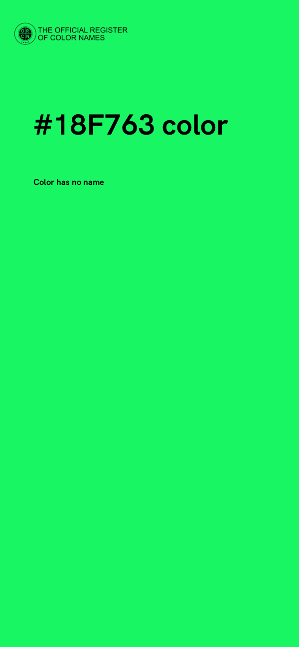 #18F763 color image
