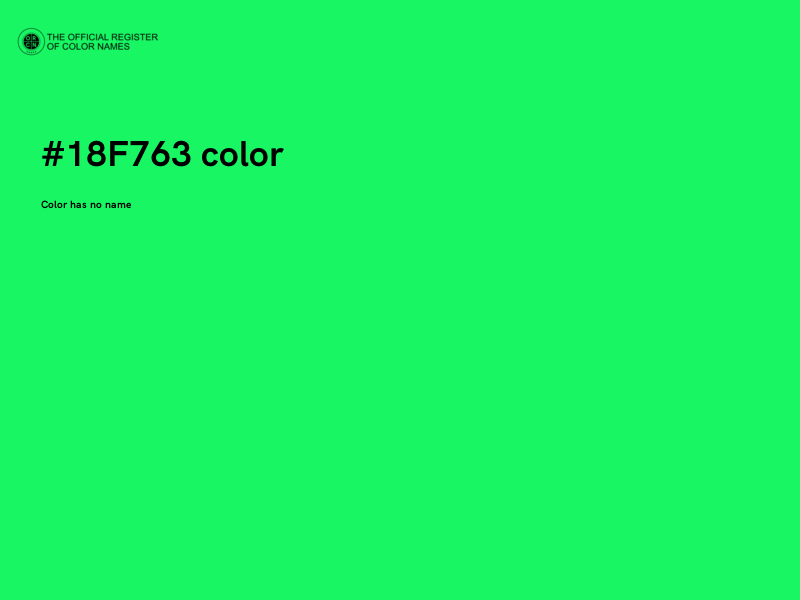 #18F763 color image