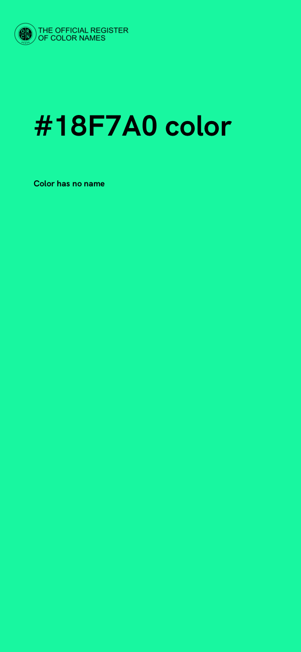 #18F7A0 color image