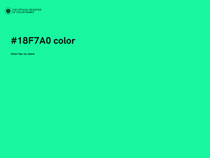 #18F7A0 color image