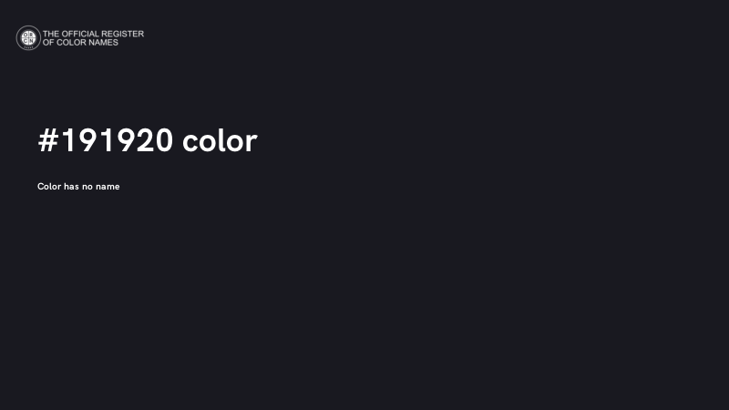 #191920 color image
