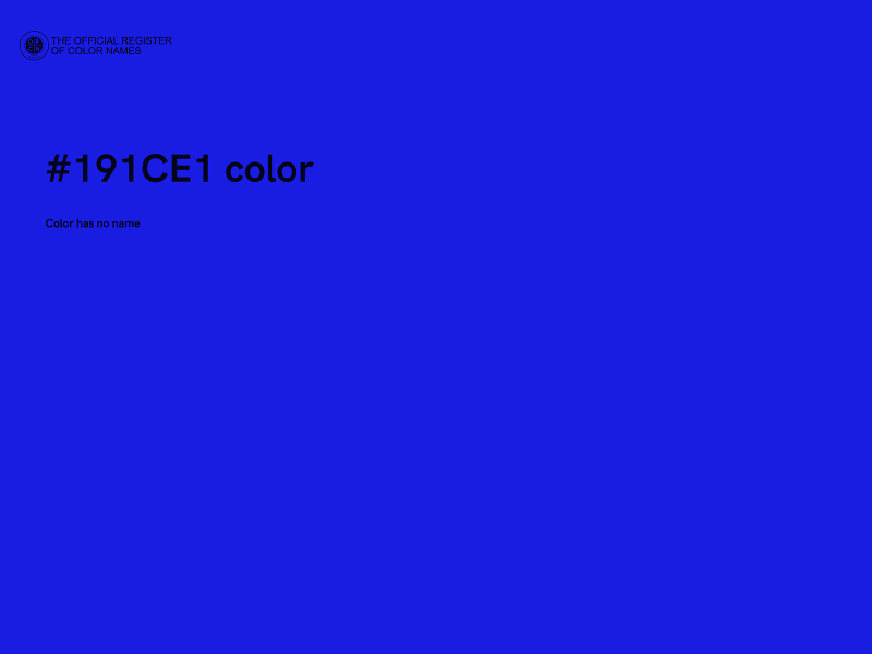 #191CE1 color image
