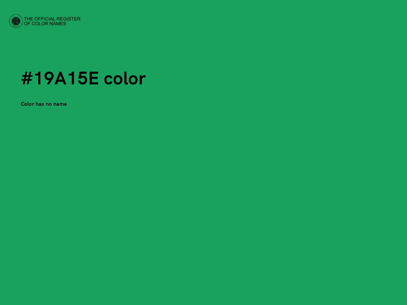 #19A15E color image