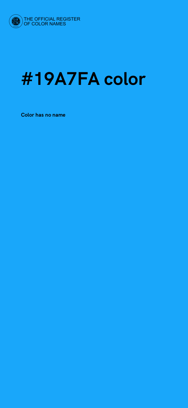 #19A7FA color image