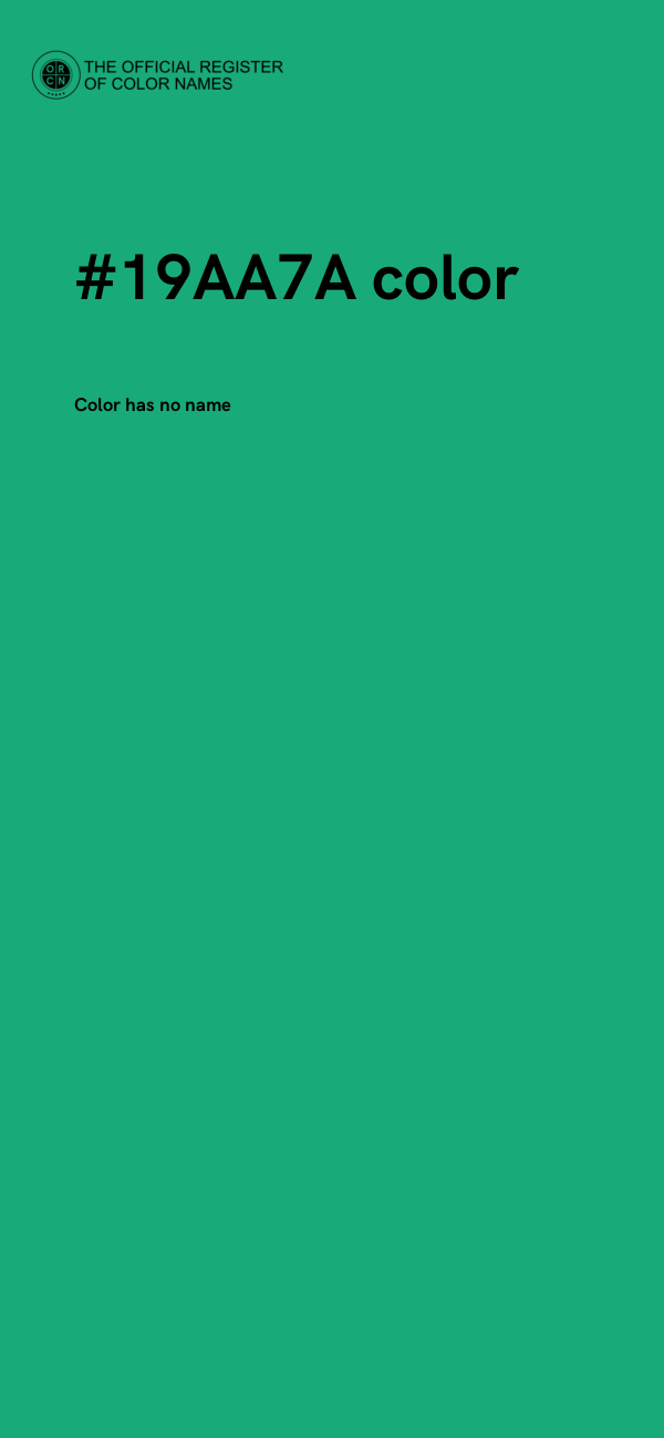 #19AA7A color image