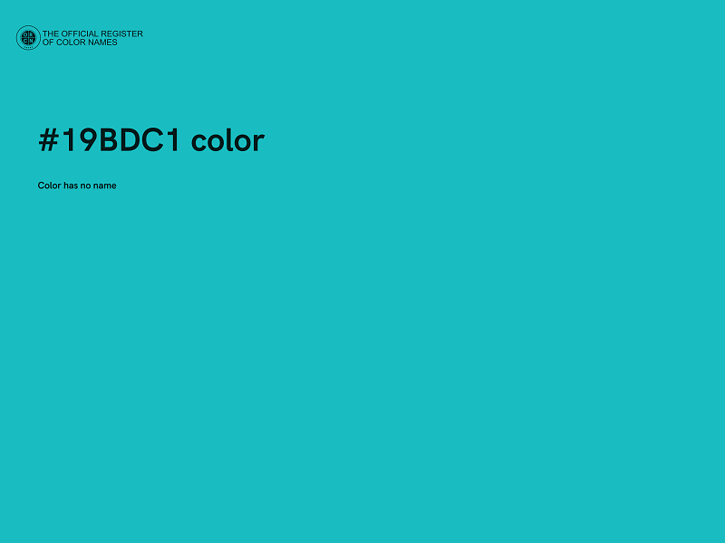 #19BDC1 color image