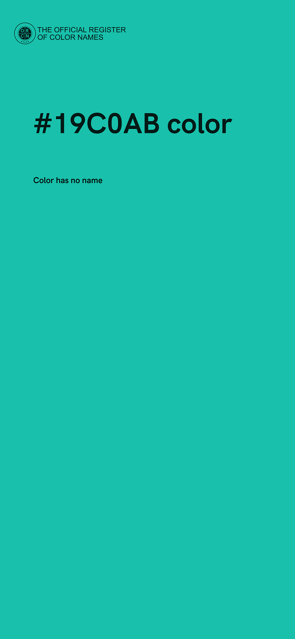 #19C0AB color image